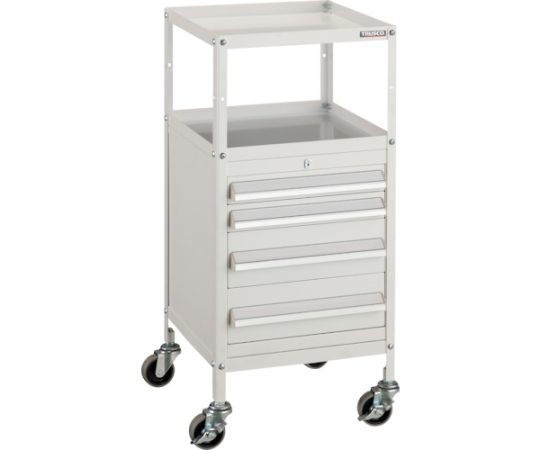 トラスコ中山 ミニキャビネットワゴン400X440X880LVR-422付 W MCW-422W