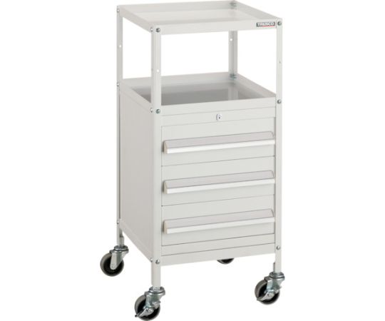 トラスコ中山 ミニキャビネットワゴン400X440X880LVR-424付 W MCW-424W