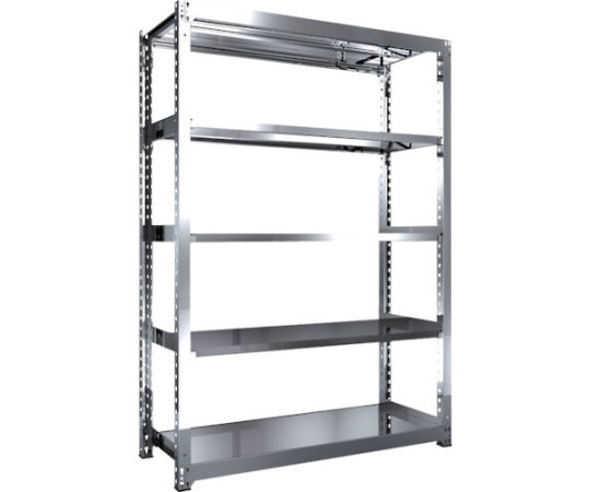 トラスコ中山 ステンレス製中量ボルトレス棚 SM3型 W1500×D571×H2100 5段 単体 SM3-7565