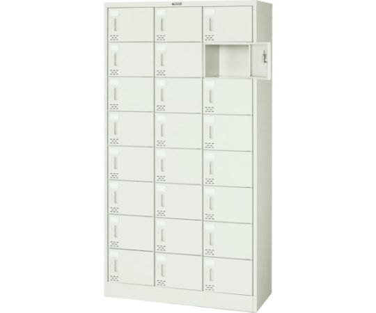 【大型品別途貨物輸送】 トラスコ中山 シューズ入れもの 24人用 900X380XH1700 円筒錠 SC-24PA