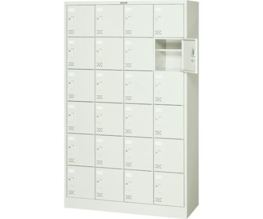 【大型品別途貨物輸送】 トラスコ中山 シューズ入れもの 24人用 1050X380XH1700 円筒錠 SC-24WA