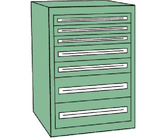 トラスコ中山 VE9S型中量収納家具 880×550×H1000 抽き出し7段 VE9S-1004