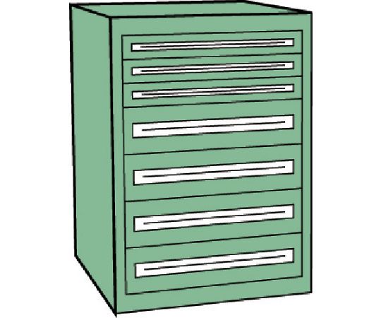 トラスコ中山 VE9S型中量収納家具 880×550×H1000 抽き出し7段 VE9S-1008