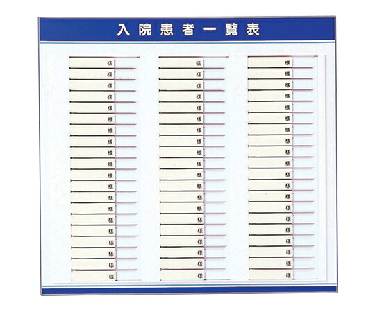 ナビス（アズワン） 入院クランケ商品目録表（名札ヨコ型） 60人用 LS-S60