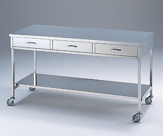 【大型品別途貨物輸送】 アズワンカタログ生産品 ステンレス鋼御役目台(抽き出し付) 1800×600×800粍 A-1800
