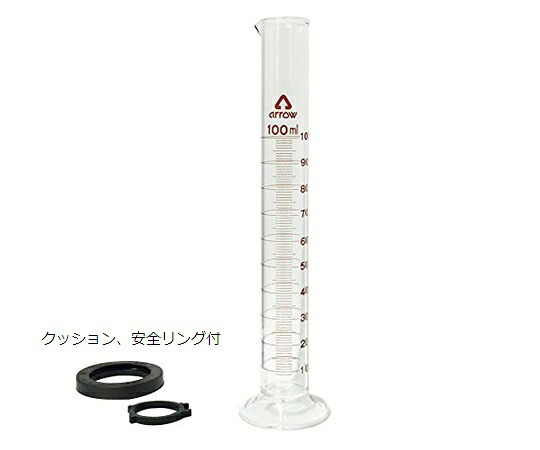 アズワンカタログ生産品 メスシリンダー（堅牢さ瑠璃）100mL 目盛り調整基礎づける書き付け 医薬品・コンタクト・介護-治療機器
