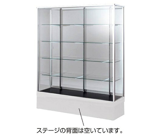 ストア・エキスプレス ハイケース ステージ付き ホワイト W120cm H120cm 引戸後 61-107-8-10