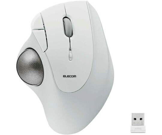 エレコム トラックボールマウス IST 36mmボール 親指 人工ルビー支持 無線2.4GHz 5ボタン ホワイト M-IT10DRWH