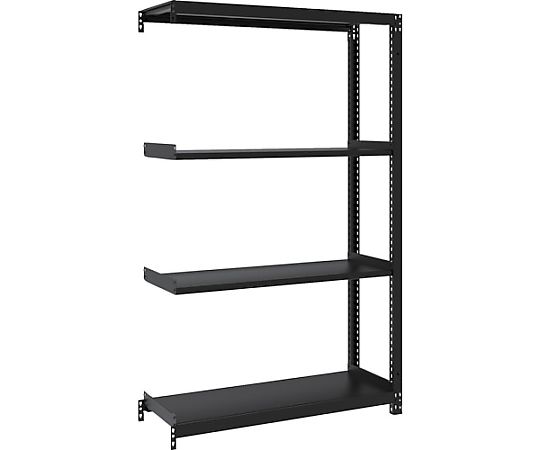 【大型品の為別途送料有】 トラスコ中山 スチールラック M1型ボルトレス軽量棚900X320XH1500 4段 連結 サテンブラック M1-5334B-SB