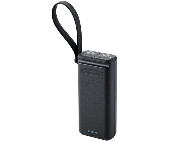 エレコム リン酸鉄モバイルバッテリー 30000mAh 防水・防塵 IP44 USB Power Delivery 45W出力 USB-A×1 USB-C×1 ブラック DE-C41-30000BK