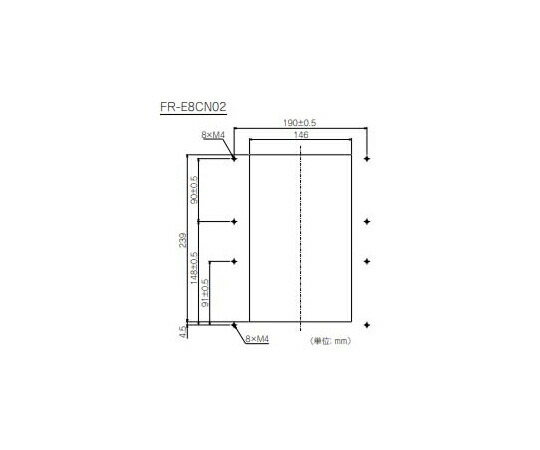 三菱電機 インバータ 取り付け：FR-E820-3.7K/FR-E820S-2.2K FR-E8CN02