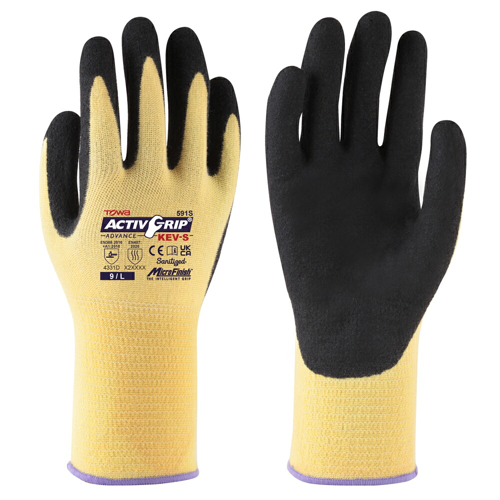 東和コーポレーション 耐切創手袋 ActivGripAdvance KEV-S L 1袋(12双入) 591S-L