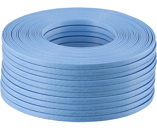BUFFALO ツメの折れないLANケーブル Cat5e フラット100m ブルー BL5EF1000BL