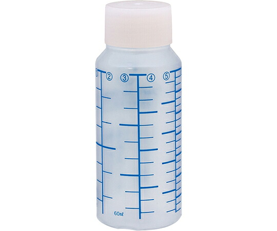 金鵄製作所 NK投薬瓶 60mL 青色目盛 ノーマルキャップ（ホワイト：白） 1箱(200本入) B0170-000WH