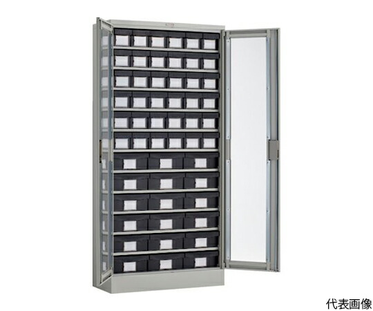 【大型品の為別途送料有】 トラスコ中山 バンラックケース L型 両開き扉 導電引出小X36個 大X18個 H1790 TD611L-36S18L