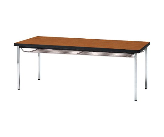 トラスコ中山 円卓会議用テ-ブル 1800X900XH700 下棚付 丸脚 チーク TDST1890-T