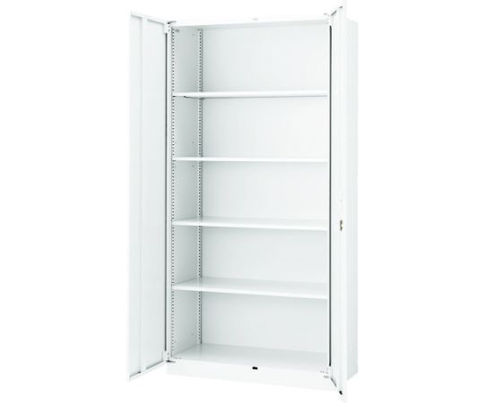 【大型品の為別途貨物輸送有】 トラスコ中山 単一のもの型壁面書庫 D400 両開き H1830 アジャスター付 W色 UFHW-18