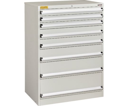 トラスコ中山 VE9S型キャビネット 880X550XH1200 引出し8段 ホワイト色 VE9S-1209-W