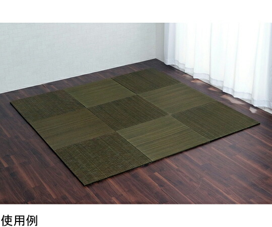 アズワン い草 置き畳 無地調 シンプル モダン シック 縁無し 約70×70×1.5cm 9枚組 グリーン 1040150120411