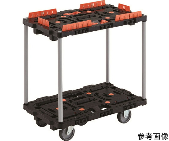 トラスコ中山 かかわり合い式脂製2段手押し車 ビートル 700X450 自在3輪 柵付 手持ち部分なし BT720KJ3-E100 治療機器-医薬品・コンタクト・介護