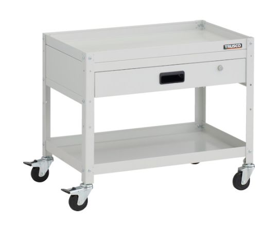 【大型品の為別途送料有】 トラスコ中山 ラビットワゴン 700X450XH600 2段 1段引出 ホワイト RBW-672V W
