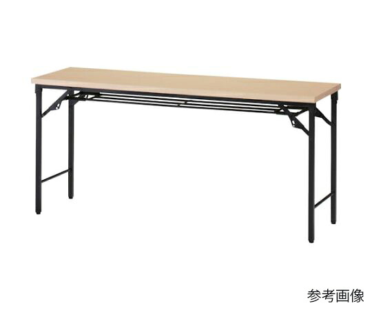 トラスコ中山 折りたたみ会議テーブル 1500×450×H700 棚板付 ナチュラル TSTT-1545-C