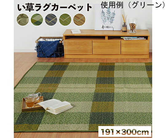アズワン い草引っ敷き 消臭 引っ敷き 矩形 岩礁 赤銅色 約191×300糎 （裏：不織布） 滑りにくい製作 1060440064904