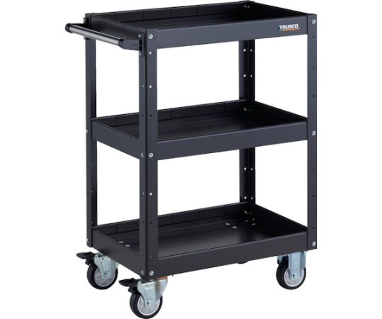 【大型品の為別途貨物輸送有】 トラスコ中山 鷲手押し車 600X400XH880 深型3段 ウレタン拷問台 黒いこと EGW-963F3U-BKBK その他-医薬品・コンタクト・介護