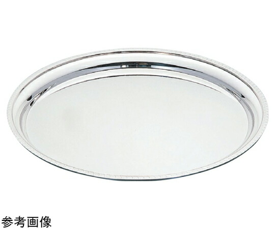 アズワン UK 18-8丸盆（手無）菊渕 12in