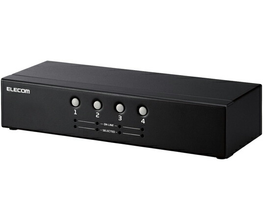 エレコム パソコン切替器（KVM） VGA対応 4台切替 入数:1個 KVM-NVXSN4