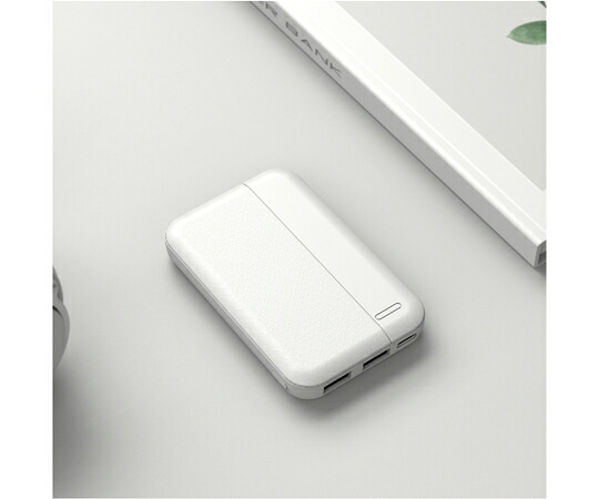 リーダーメディアテクノ モバイルバッテリー 5000mAh ホワイト 10個セット 入数:1ケース(10個入) L-MB-005