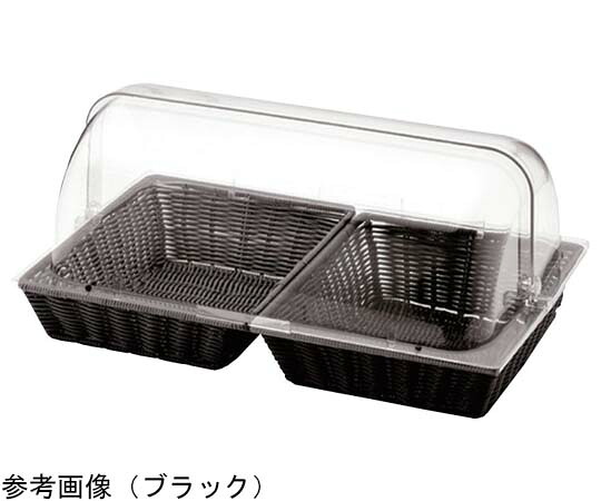 アズワンカタログ生産品 パン屋提げ篭GN長角1/2大きさ H65粍半回転させるポリカーボネイト 覆いかぶせる付 黒いこと 入数:1個 BB-1265C-BK