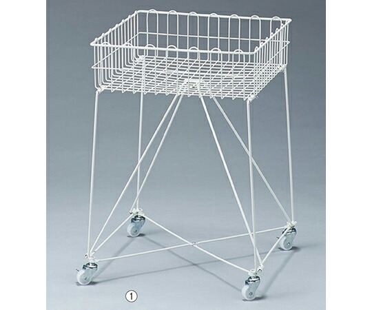 アズワンカタログ製品 バスケットワゴン 白 60×60cm 入数:1台 61-653-58-2