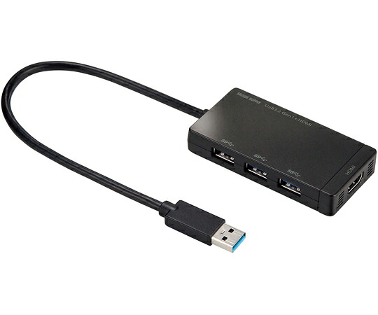 サンワサプライ HDMIポート搭載 USB3.2Gen1 3ポートハブ 入数:1セット USB-3H332BK