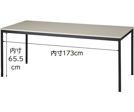 アズワンカタログ製品 ミーティングテーブル ホワイトウッド天板 180×80cm 入数:1台 61-801-18-3