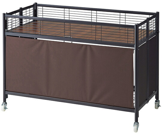 アズワンカタログ製品 中折れワゴン ブラック×ブラウンテント W120cm 入数:1台 61-797-48-2