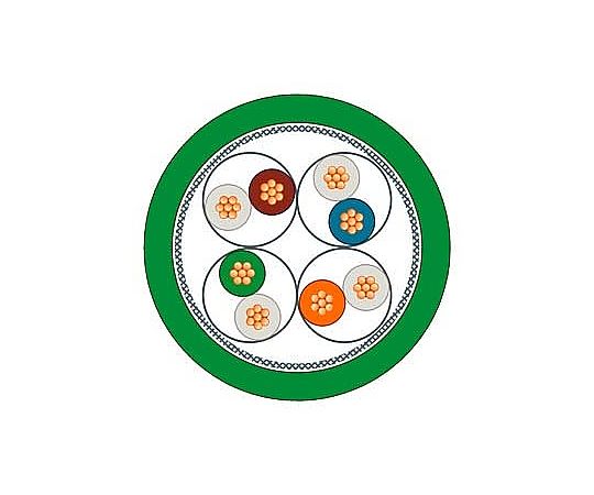 Siemens イーサネットケーブル Siemens イーサネットケーブル, 4m, 緑, 編組のスズめっき銅ワイヤ遮蔽付きアルミホイル 1個 6XV18703QH40