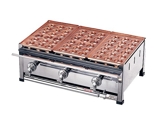 カンダ KD 銅たこ焼台 3連セット B（18穴×3枚） 1個 067053-01B