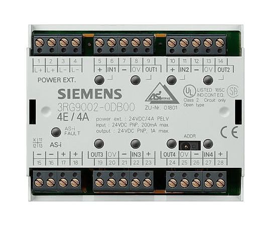 Siemens I/Oモジュール F90シリーズ I/Oモジュール F90モジュール用 I/Oモジュール Siemens 1個 3RG90040DC00