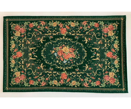 マルナカ 抗菌防臭加工 洗えるゴブラン織シェニールマット べフロア 50×80cm グリーン 1枚 5553