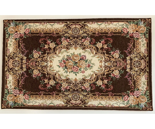 マルナカ 抗菌防臭加工 洗えるゴブラン織シェニールマット ナンシィ 50×80cm ブラウン 1枚 5558