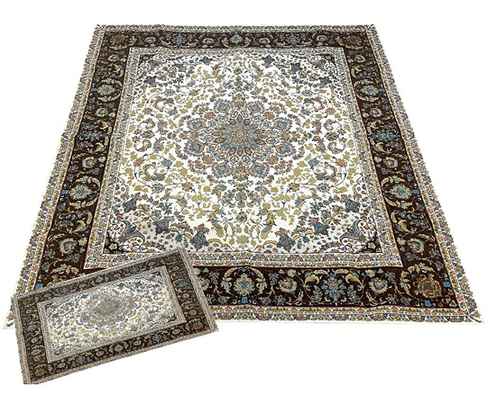 マルナカ 洗えるゴブラン織シェニールラグ＆マットセット マルキィ 200×250cm＆50×80cm ブラウン 2枚入 2枚入 6622
