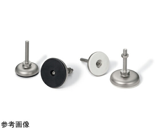 鍋屋バイテック レベリングアジャスタ（おねじ） 六角調整 ラバーディスクつき FNMS-S 1個 FNMS-80-M12-125-B2-SK