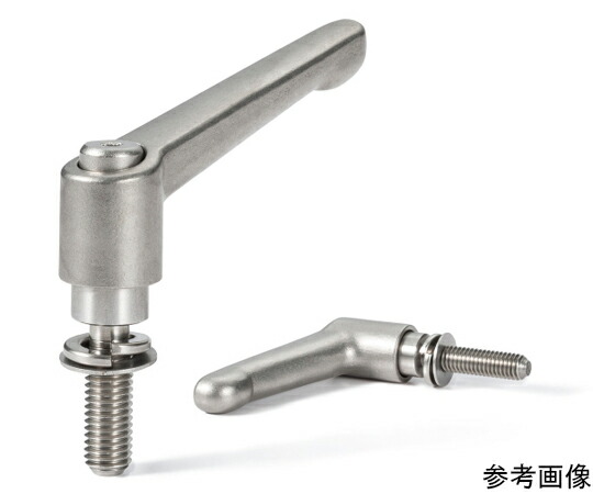 鍋屋バイテック クランプレバー ばね座金組み込みタイプ(おねじ・オールステンレス製) LDMS-W-NI 1個 LDMS-10-20-W-NI