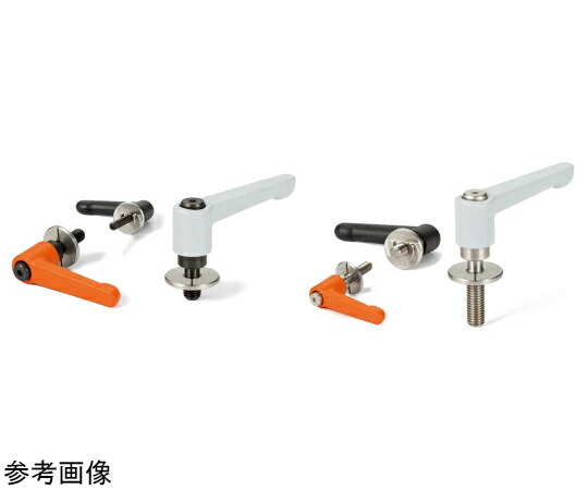 鍋屋バイテック クランプレバー 長穴用座金組み込みタイプ・フラットタイプ（おねじ） LHM-LWP・LHMS-LWP 1個 LHMS-10-40-LWP30-BK