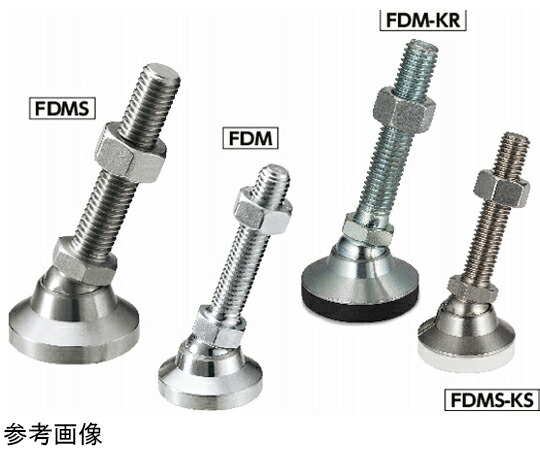 鍋屋バイテック レベリングアジャスタ（おねじ）FDM/FDMS 1個 FDMS-60-M16-80-KR