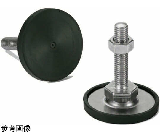 鍋屋バイテック レベリングアジャスタ（おねじ） SUS316L 六角調整 ラバーディスクつき FUML-D1-S 1個 FUML-80-M10-100-D1-SK 5,064円