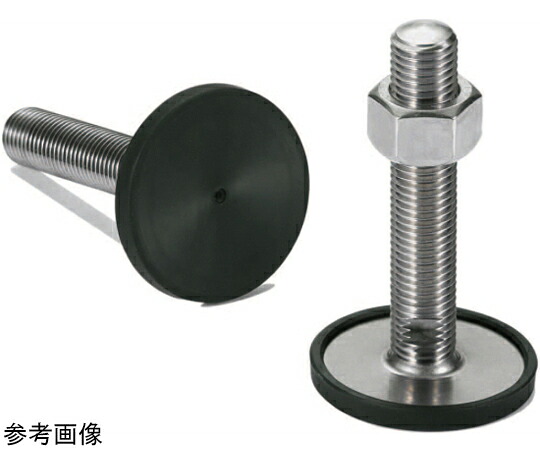 鍋屋バイテック レベリングアジャスタ（おねじ） SUS316L 二面幅調整 ラバーディスクつき FUML-D1-T 1個 FUML-50-M16-200-D1-TK