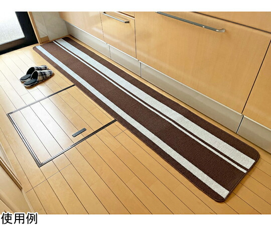 マルナカ キッチンマット ストライプ 45×240cm ブラウン 1枚 1864