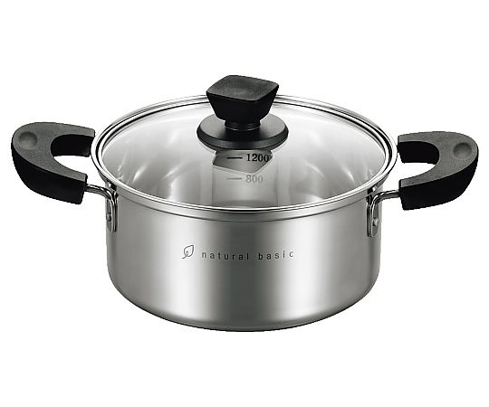 ヒロショウ 18-8 ナチュラルベーシック 深型両手鍋 18cm NBP-18W 1個 1539120